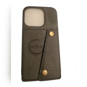 Leather Wallet iPhone 14 Pro Case 6.1 inches Black